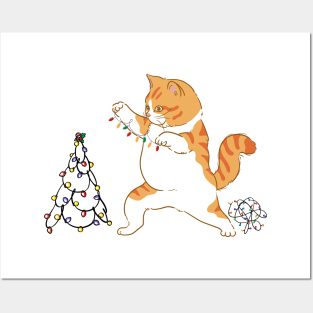 Christmas Cat Posters and Art